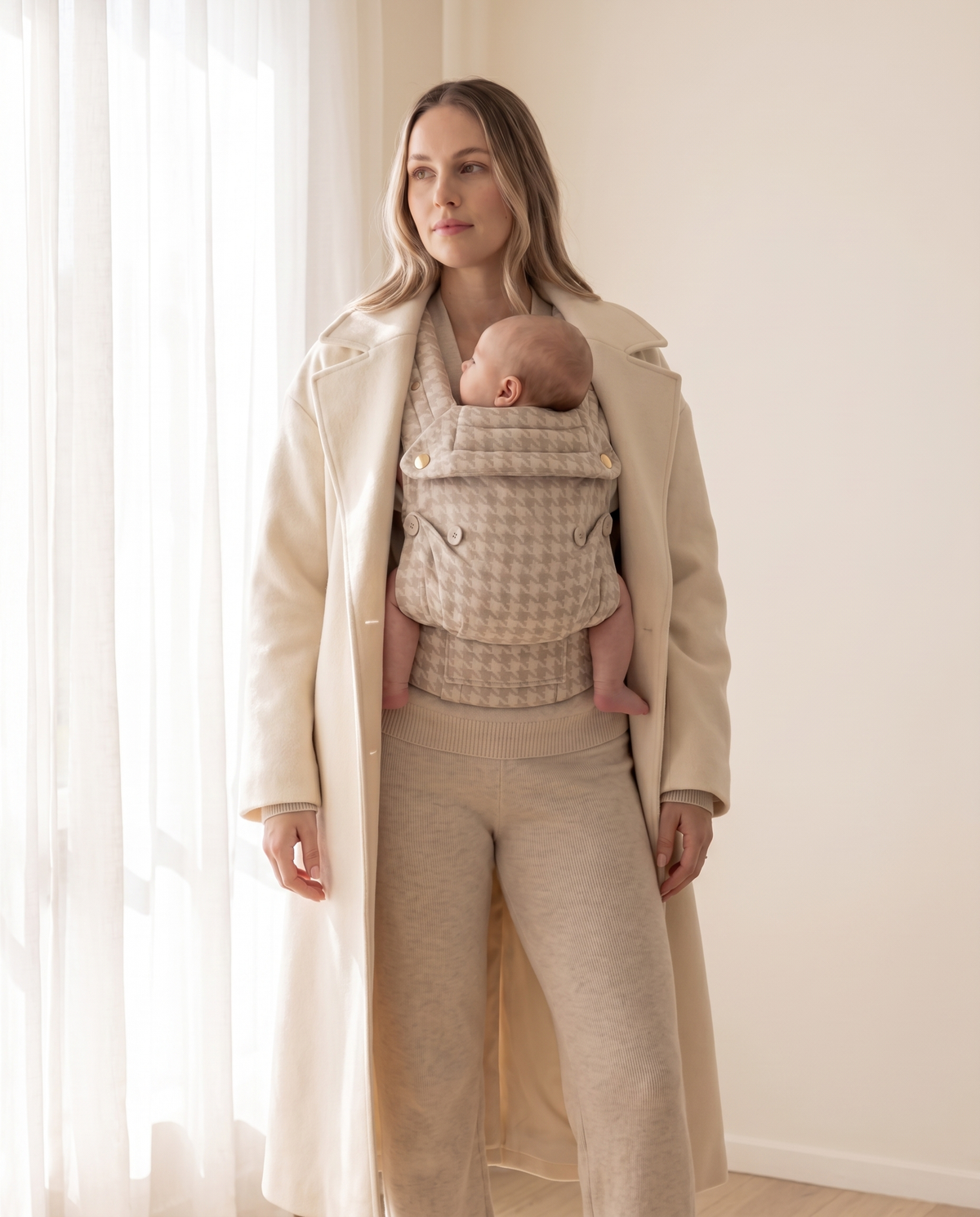 Baby Carrier - Neutral Houndstooth
