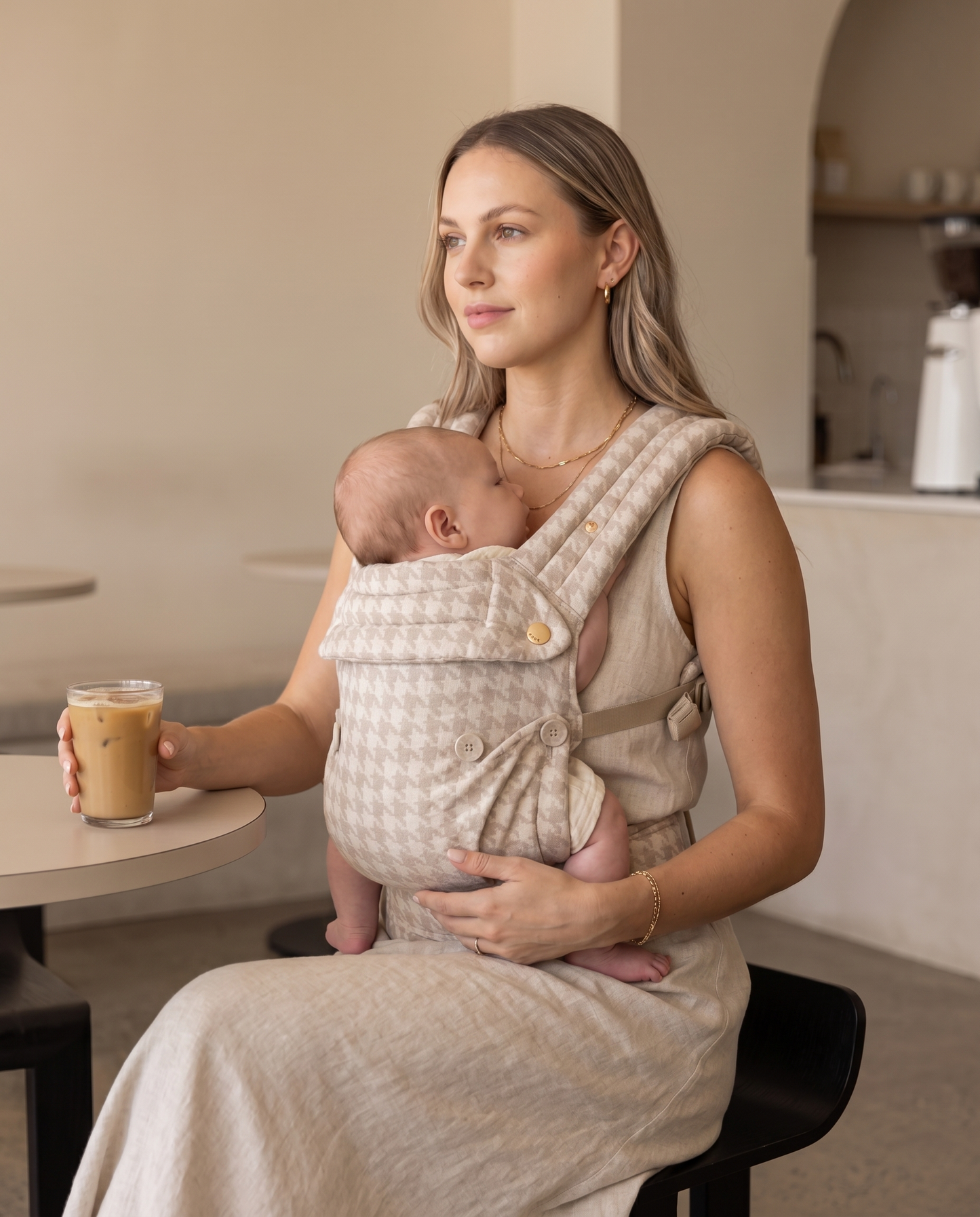 Baby Carrier - Neutral Houndstooth