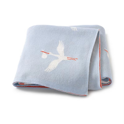 Knitted Crane Blanket