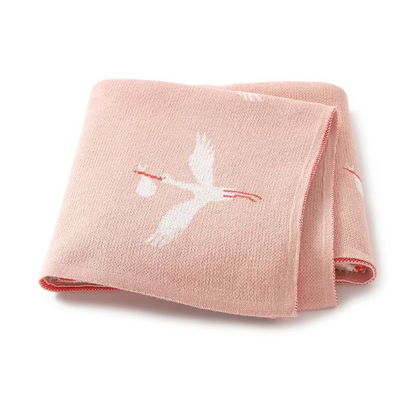 Knitted Crane Blanket