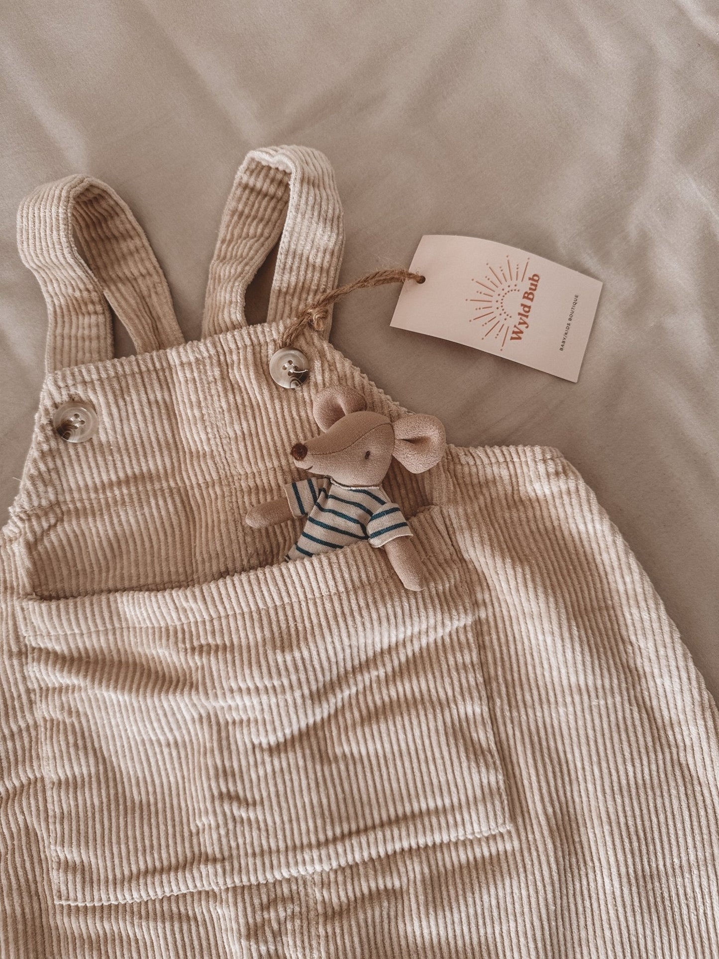 Corduroy Overalls - Cream