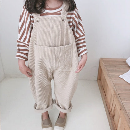Corduroy Overalls - Cream
