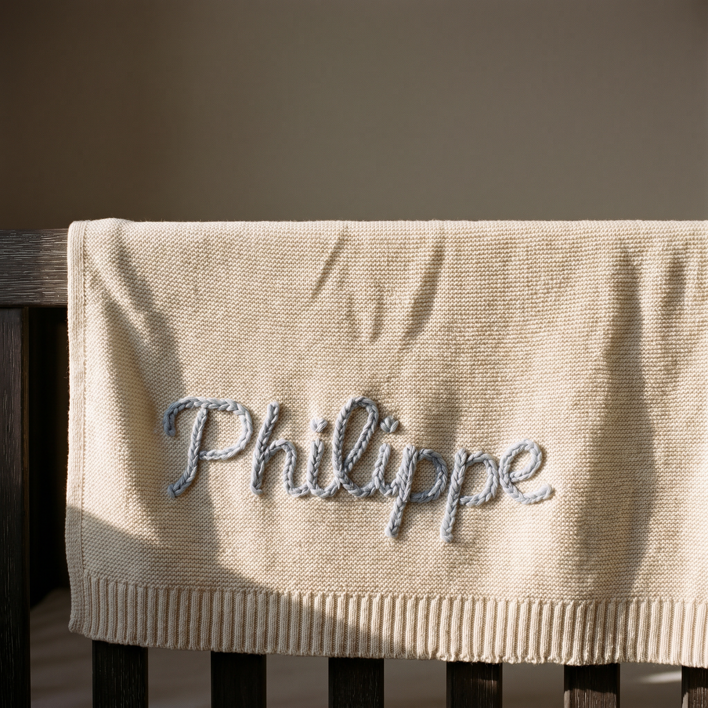 Hand-Knitted Personalized Blanket