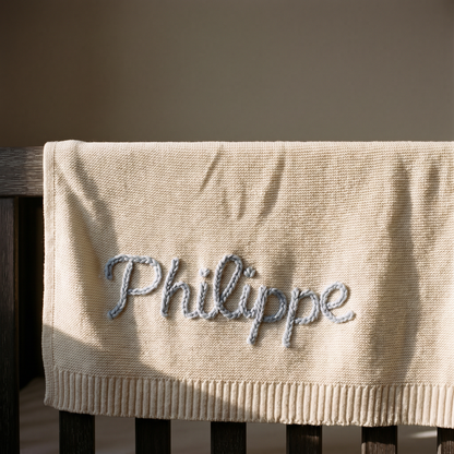 Hand-Knitted Personalized Blanket
