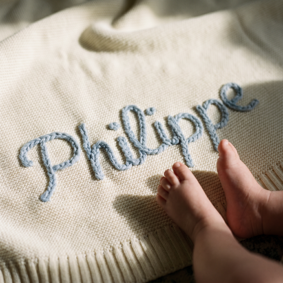 Hand-Knitted Personalized Blanket