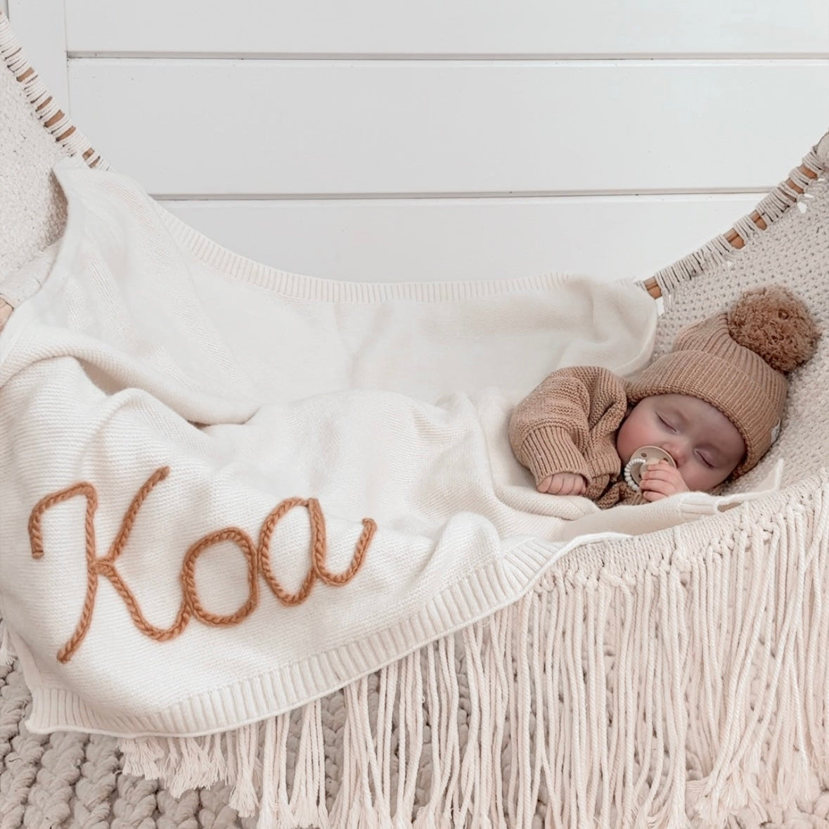 Hand-Knitted Personalized Blanket