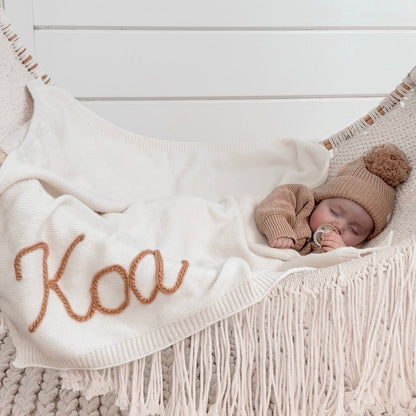 Hand-Knitted Personalized Blanket