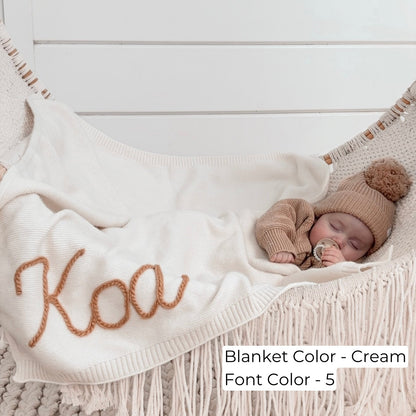 Hand-Knitted Personalized Blanket