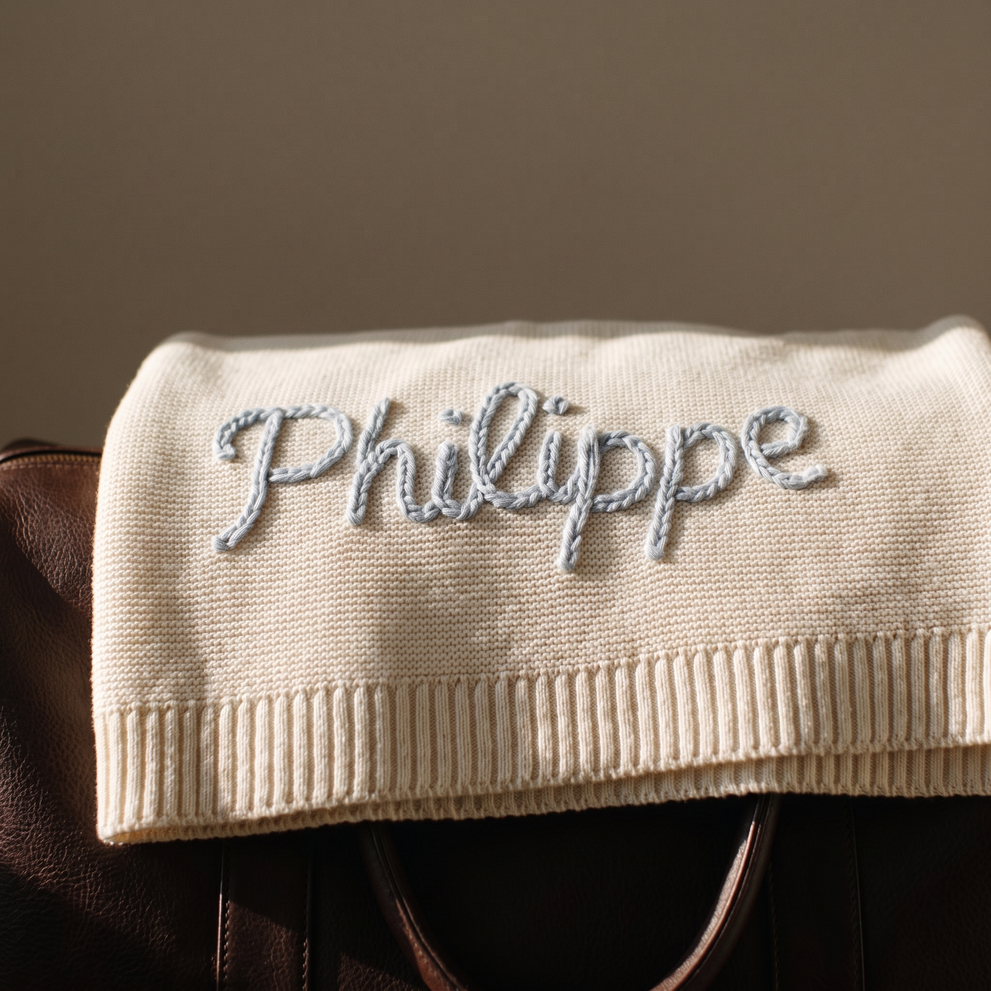 Hand-Knitted Personalized Blanket