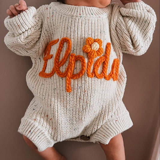 Hand-Knitted Personalized Romper