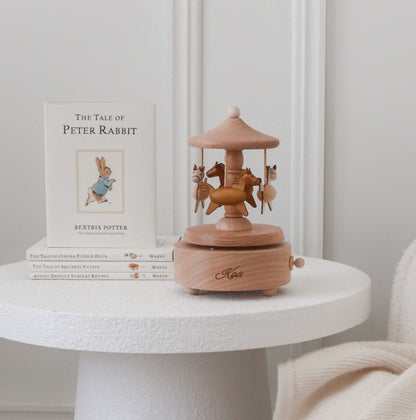 Heirloom Wooden Musical Carousel – Horses