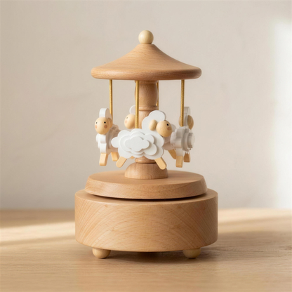Heirloom Wooden Musical Carousel – Sheep