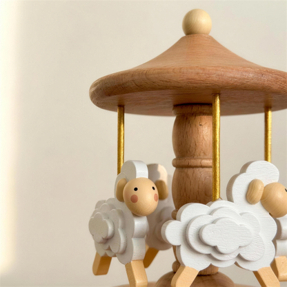 Heirloom Wooden Musical Carousel – Sheep